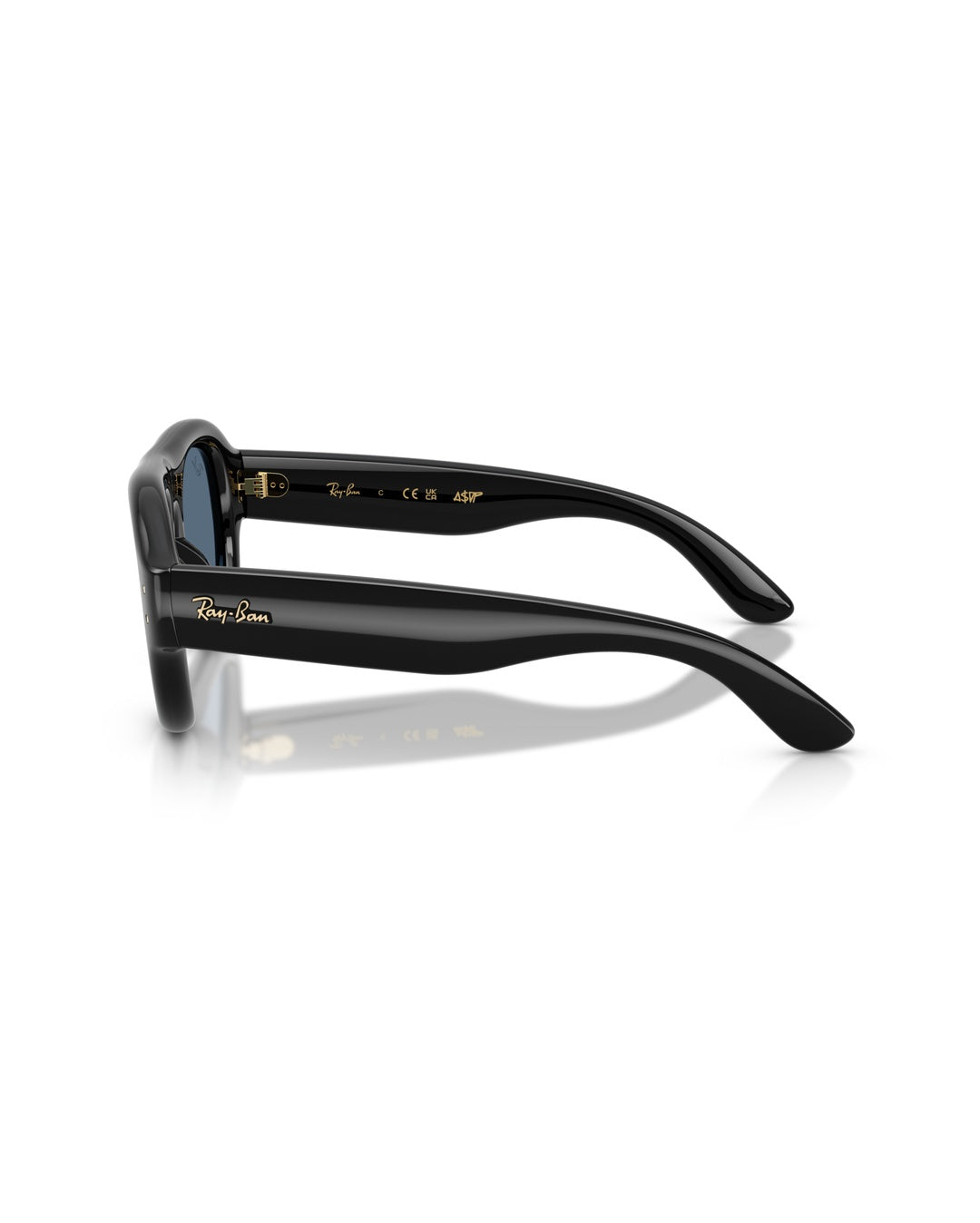 Aviator Puffer Sunglasses - Black/Dark Blue - Ray-Ban