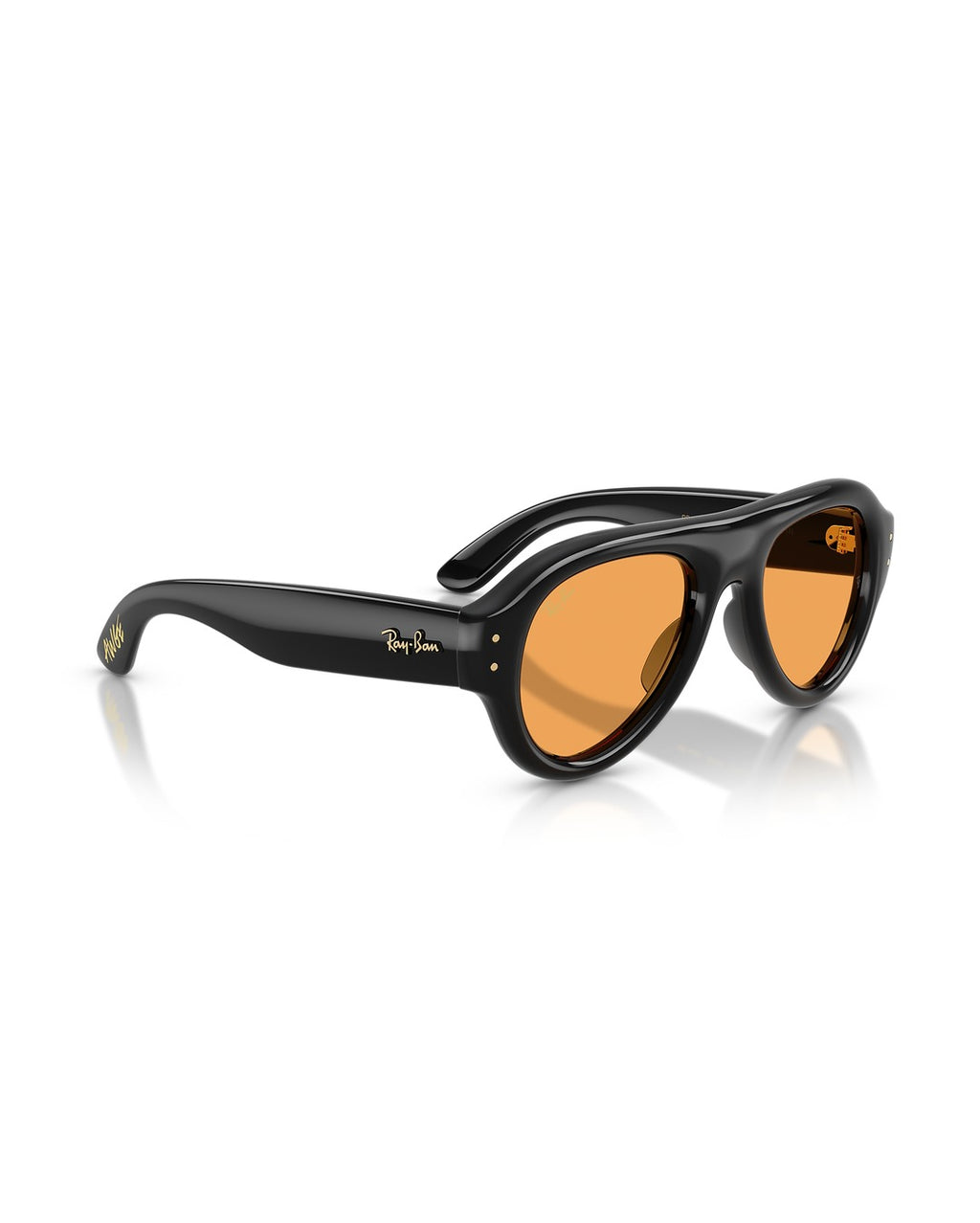 Aviator Puffer Sunglasses - Black/Orange - Ray-Ban