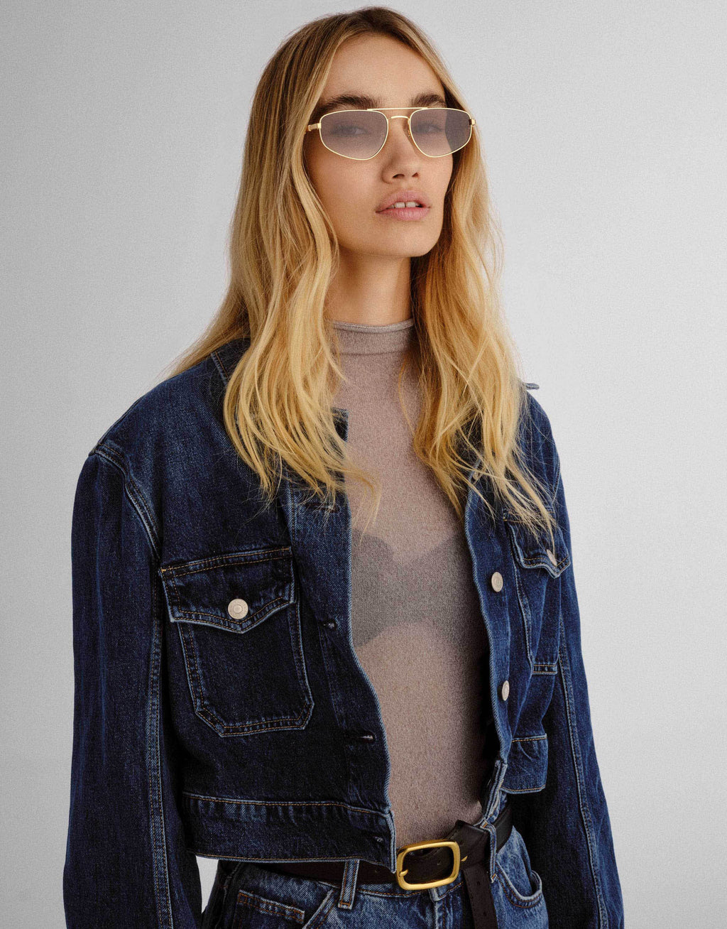 The Harvey Sunglasses - Gold Smoke