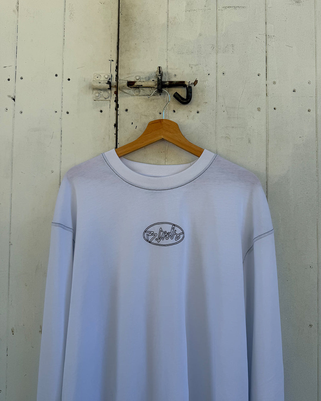 BABYL L LONG SLEEVE TEE【XLサイズ】 Barney Cools 1990 Long Sleeve Tee - White | Wally NZ