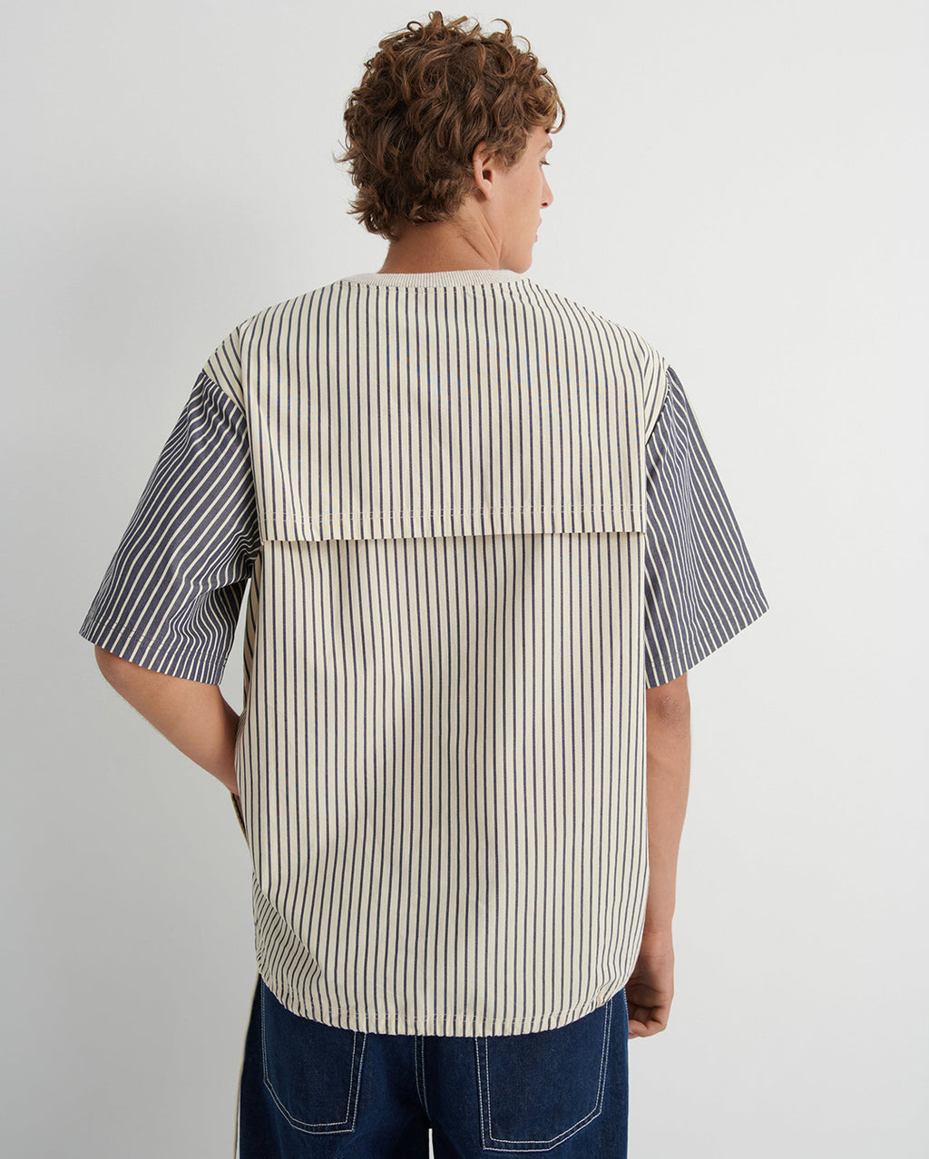 Base Tee - Ecru Stripe - Kowtow