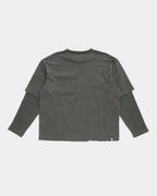 Dream Layer Long Sleeve Tee - Charcoal by Beach Brains - view 4