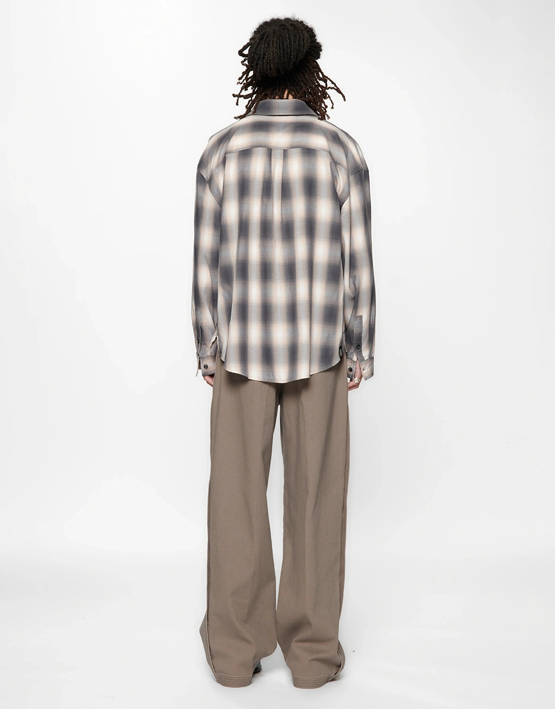 Drop Long Sleeve Shirt - Grey/Pink