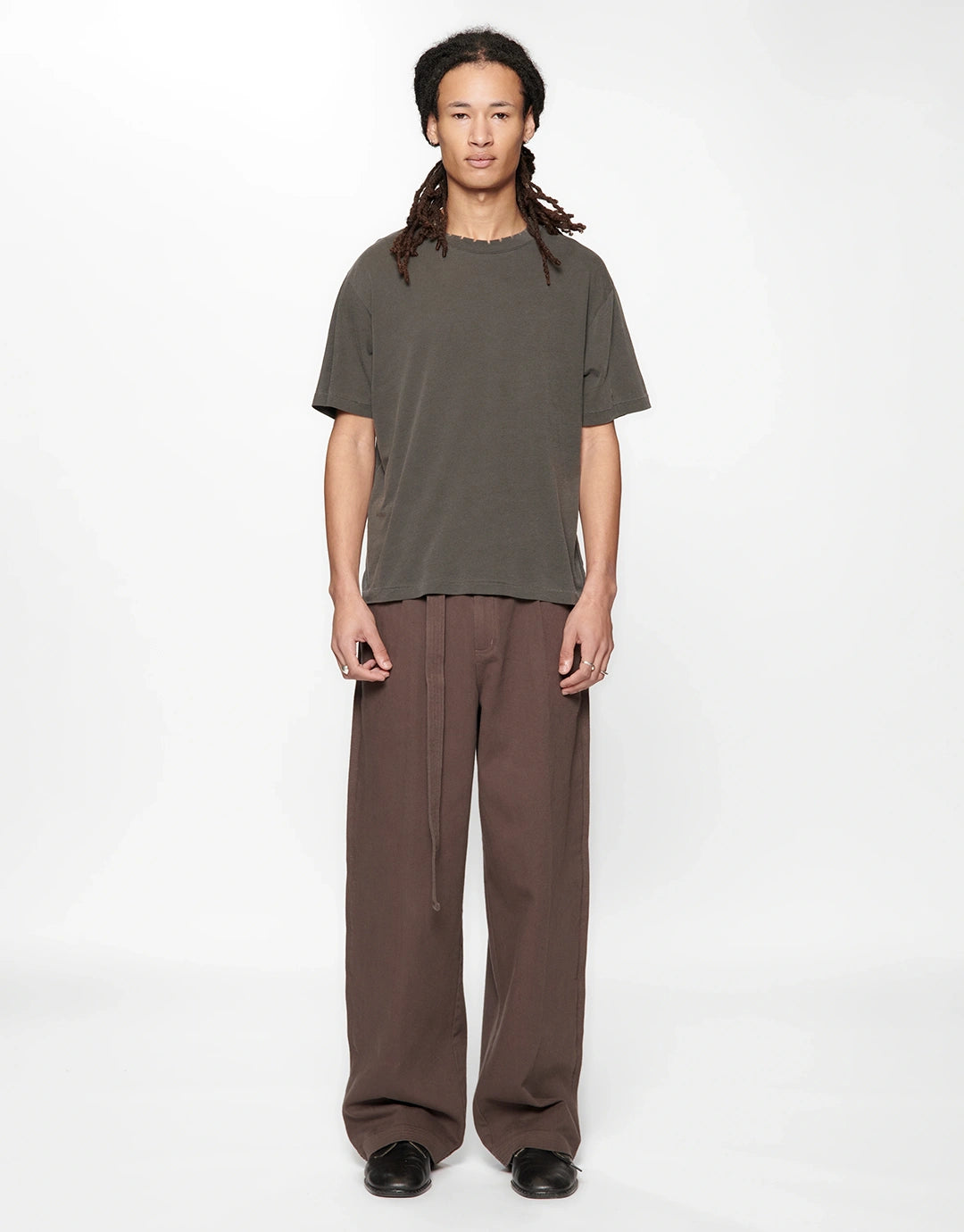 Pleated Work Pants - Dark Grey