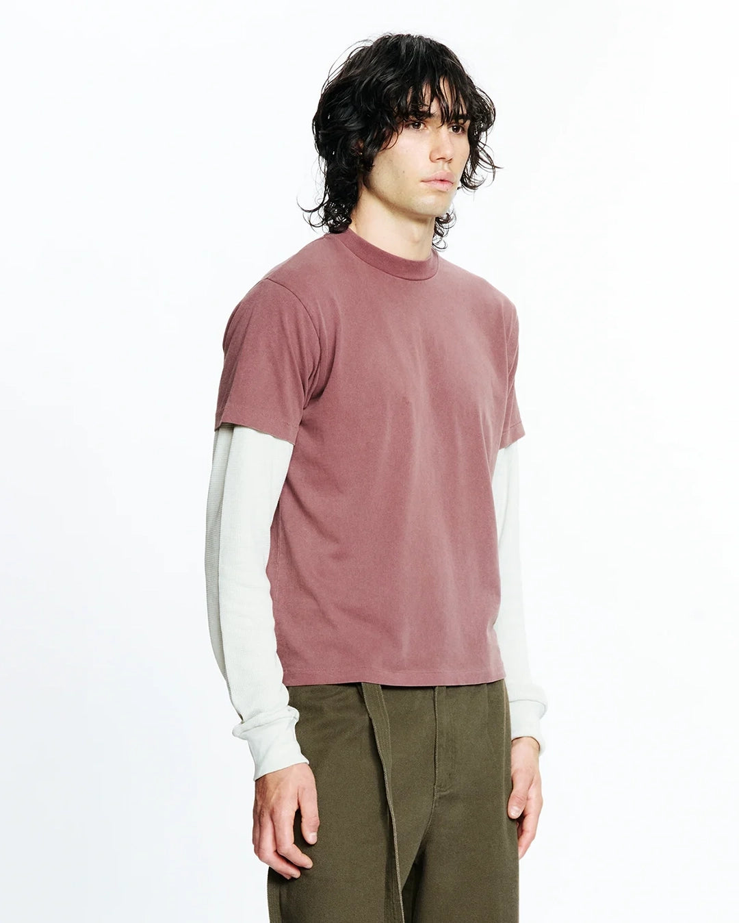 Tide Double Tee - Plum/Bone