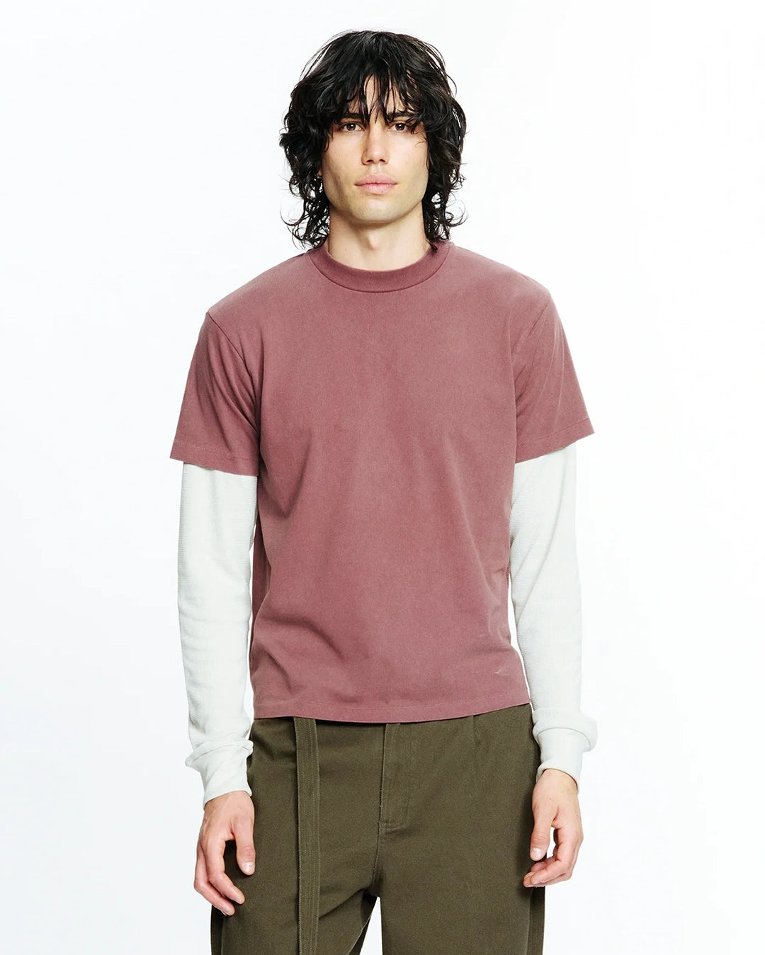 Tide Double Tee - Plum/Bone