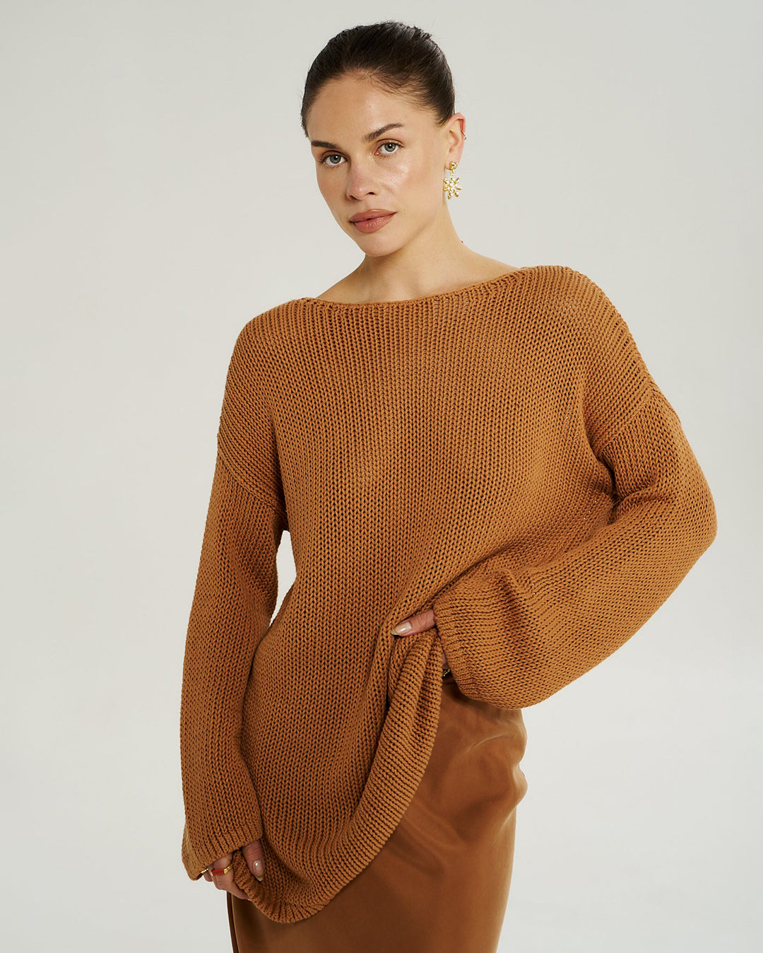 Bell Long Sleeve Knit - Toffee - Summi Summi