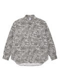 Ben Long Sleeve Shirt Newspaper - Light Grey 1
