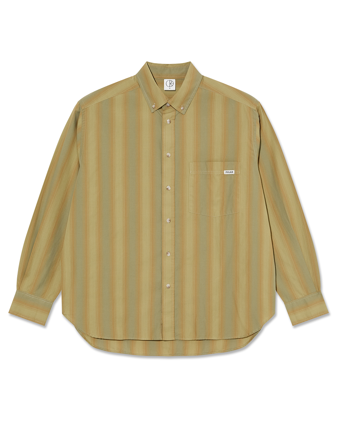 Ben Long Sleeve Shirt - Green Stripe - Polar Skate Co