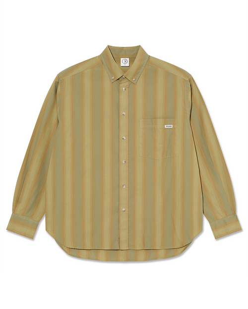 Ben Long Sleeve Shirt - Green Stripe - Polar Skate Co