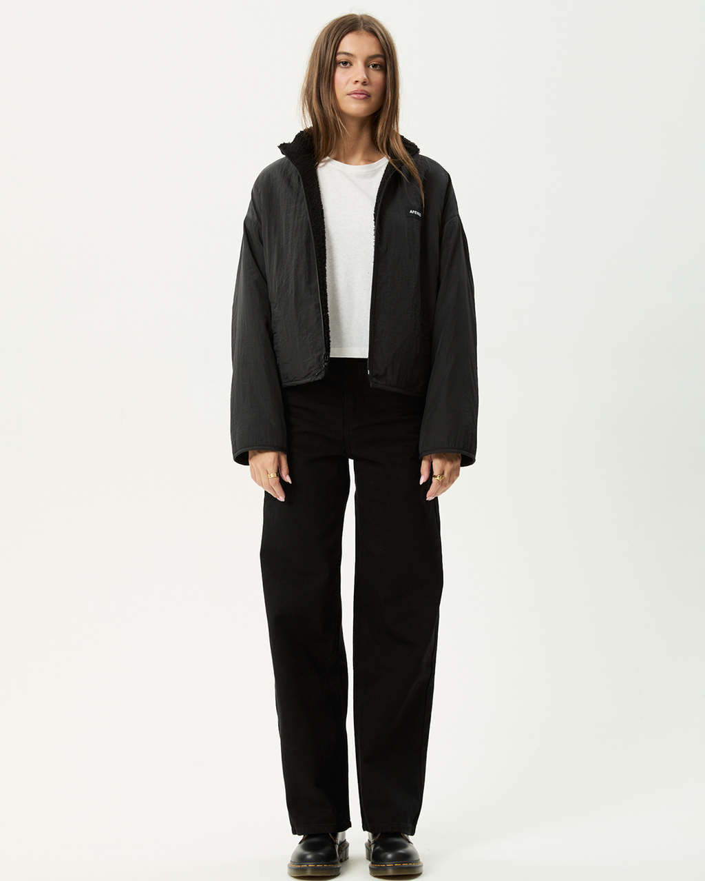 Berlin - Reversible Polar Fleece Jacket - Black - Afends