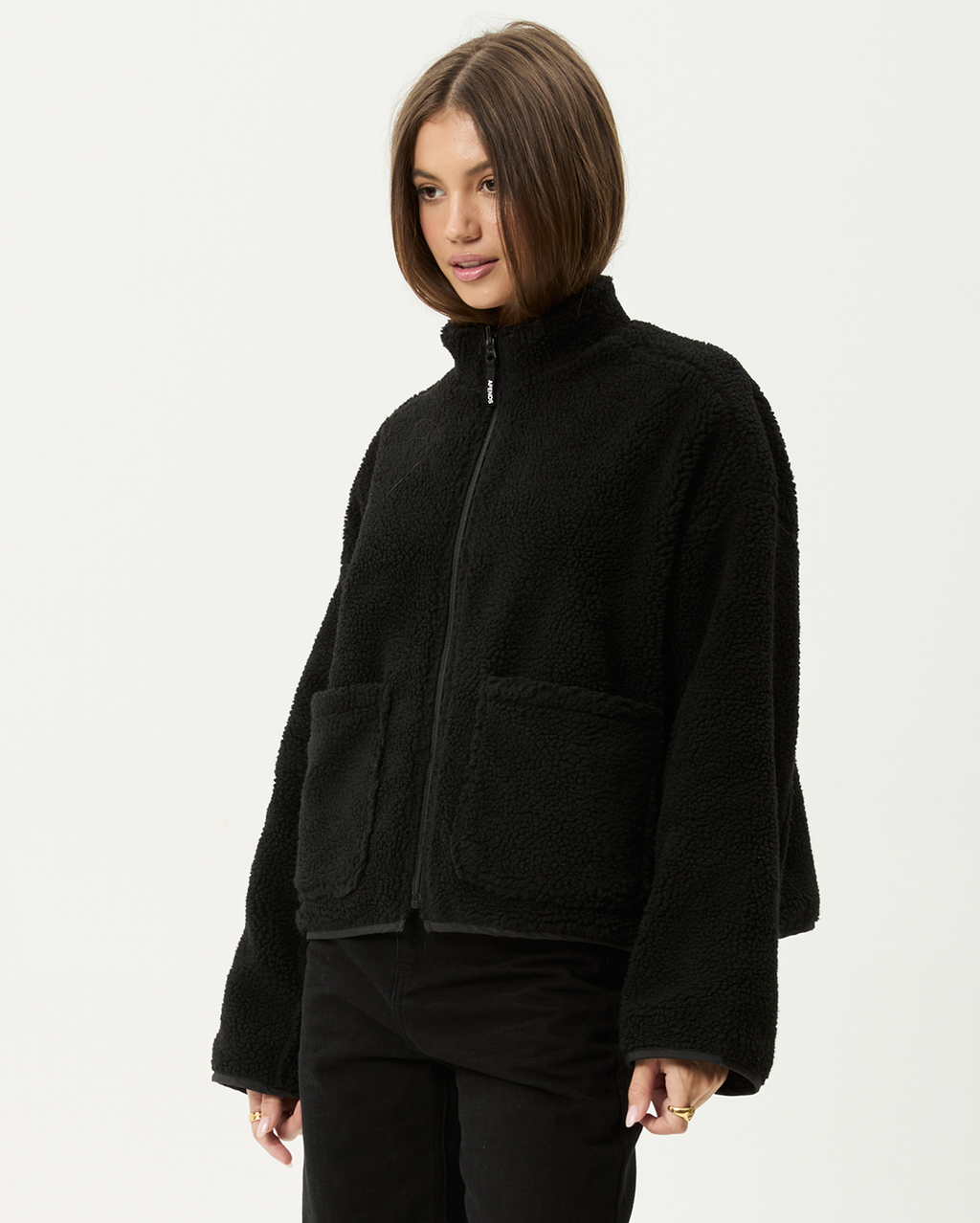 Berlin - Reversible Polar Fleece Jacket - Black - Afends