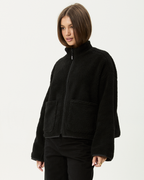 Berlin - Reversible Polar Fleece Jacket - Black - Afends