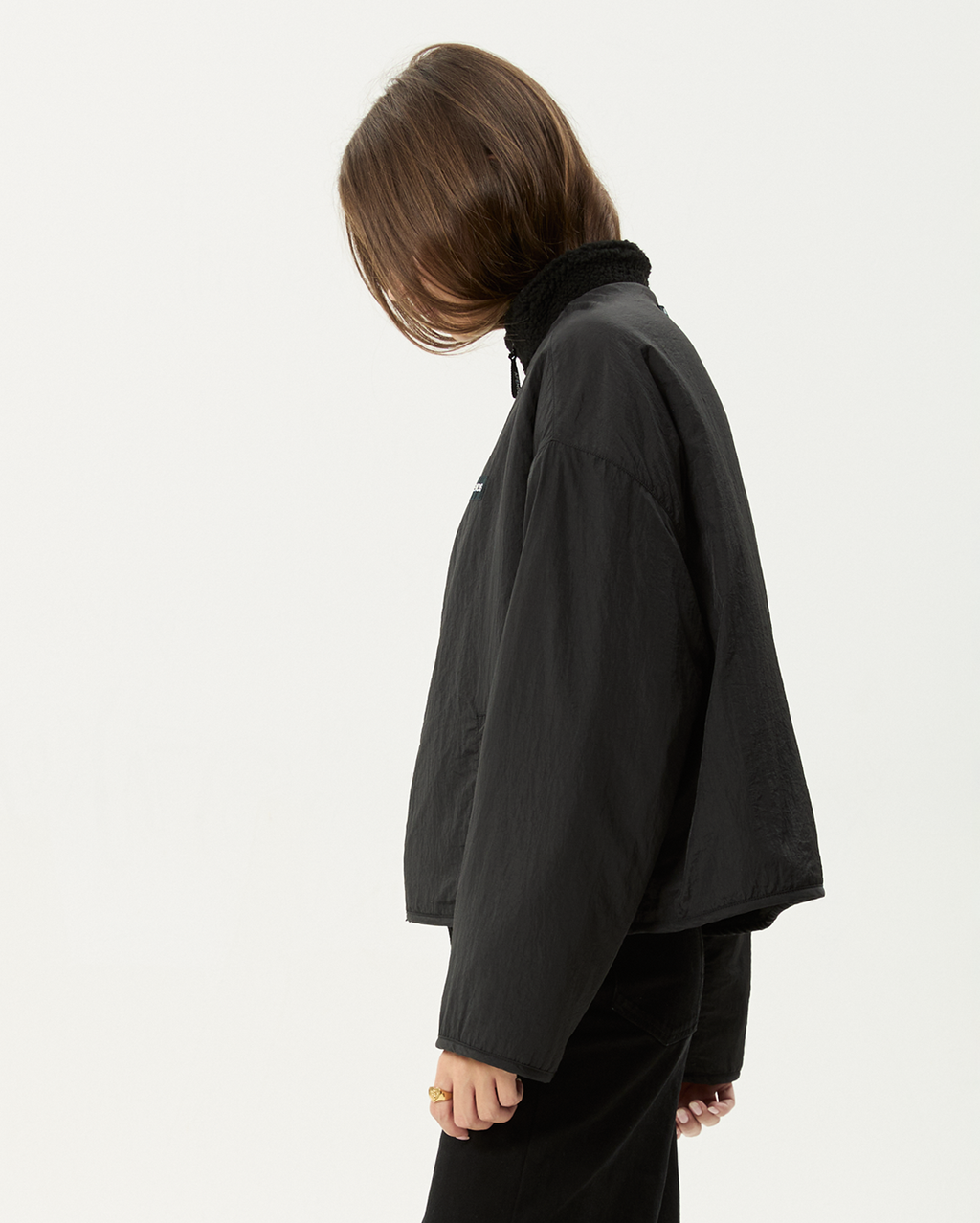 Berlin - Reversible Polar Fleece Jacket - Black - Afends