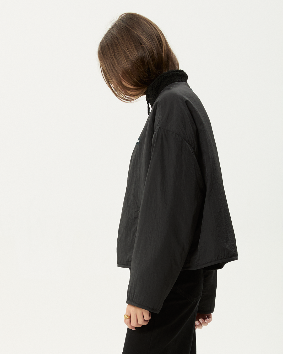 Berlin - Reversible Polar Fleece Jacket - Black - Afends