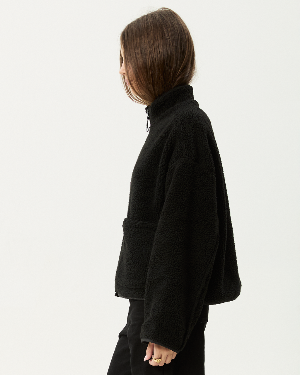 Berlin - Reversible Polar Fleece Jacket - Black - Afends