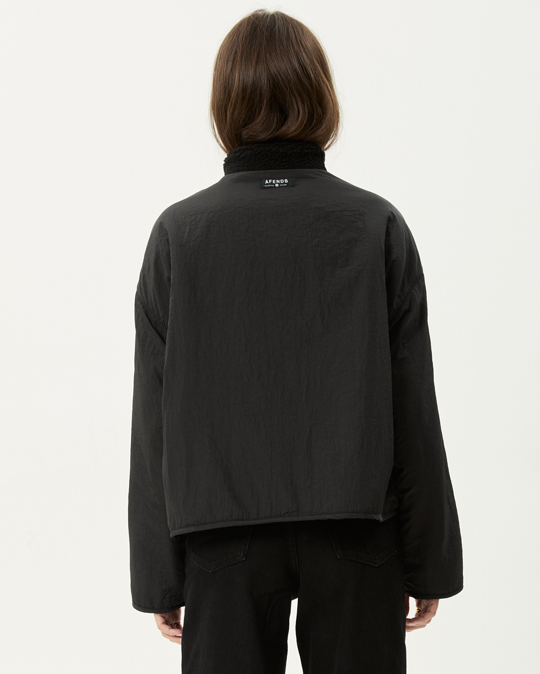 Berlin - Reversible Polar Fleece Jacket - Black - Afends