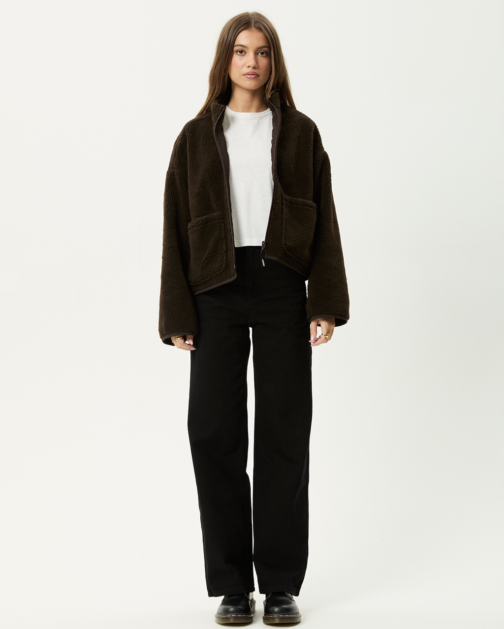 Berlin - Reversible  Polar Fleece Jacket - Coffee - Afends