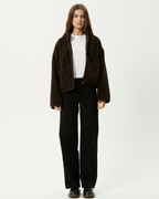 Berlin - Reversible  Polar Fleece Jacket - Coffee - Afends