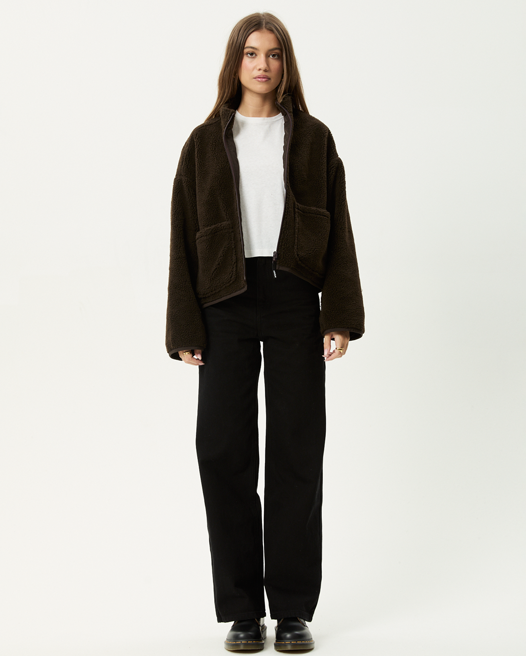 Berlin - Reversible  Polar Fleece Jacket - Coffee - Afends