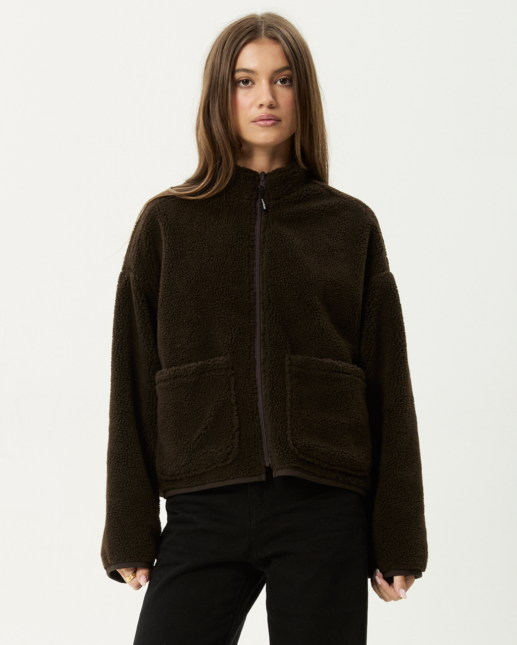 Berlin - Reversible  Polar Fleece Jacket - Coffee - Afends