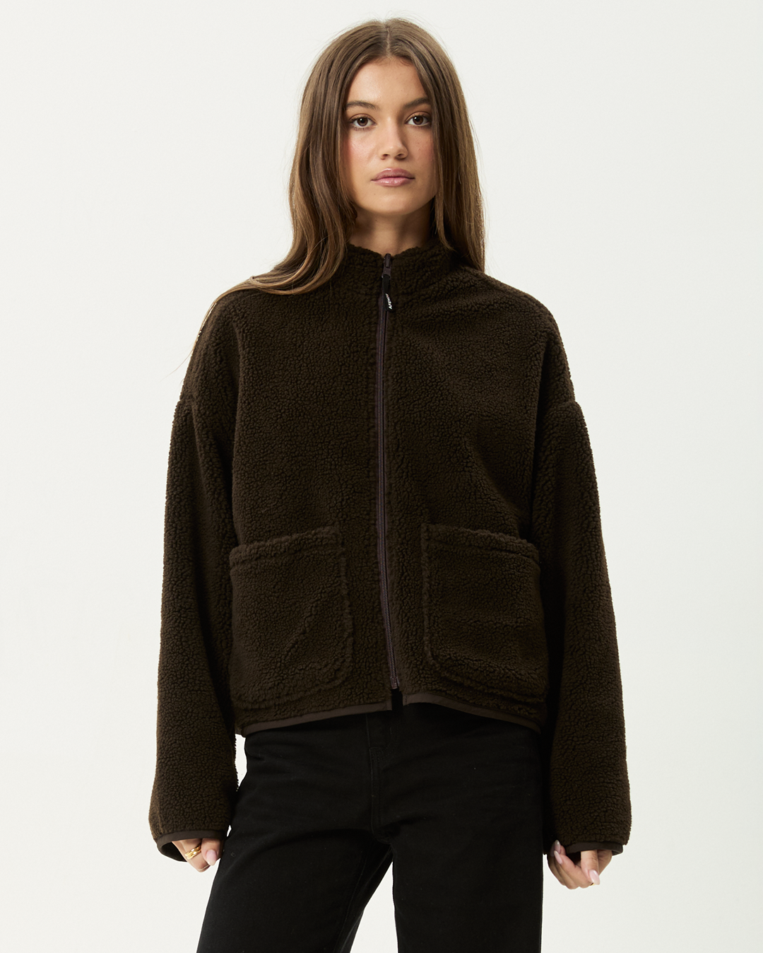 Berlin - Reversible  Polar Fleece Jacket - Coffee - Afends