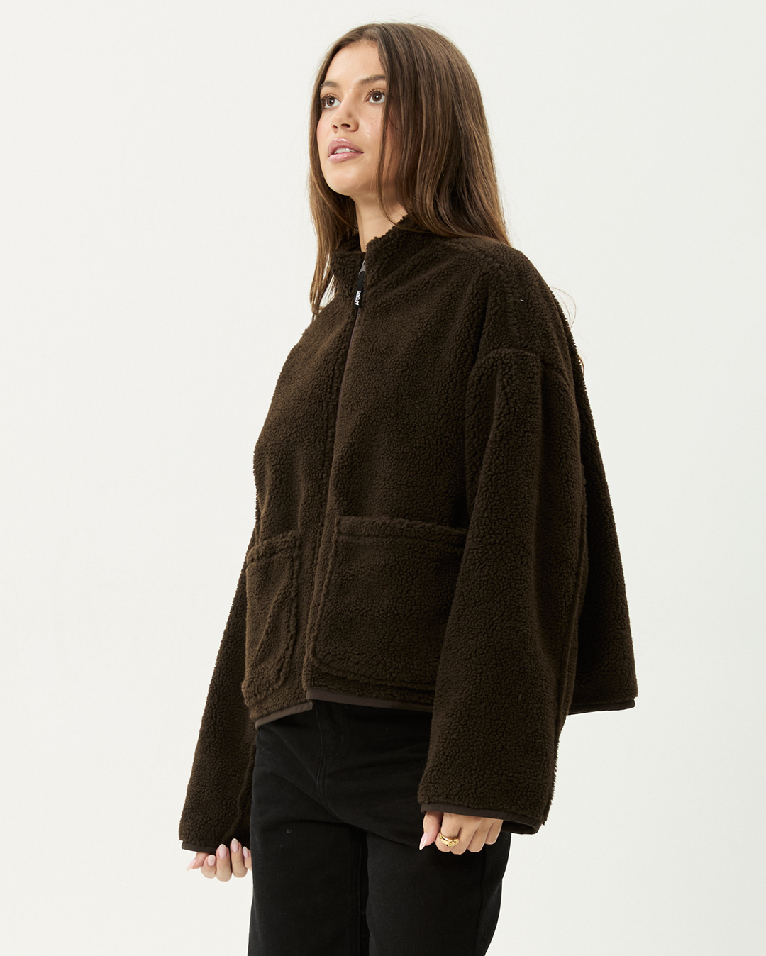Berlin - Reversible  Polar Fleece Jacket - Coffee - Afends