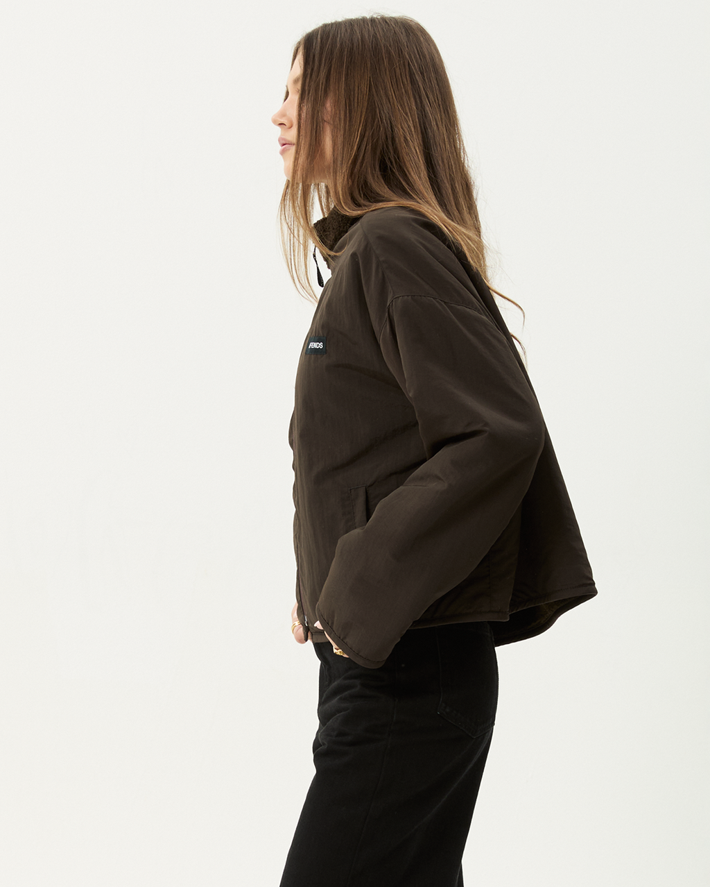 Berlin - Reversible  Polar Fleece Jacket - Coffee - Afends