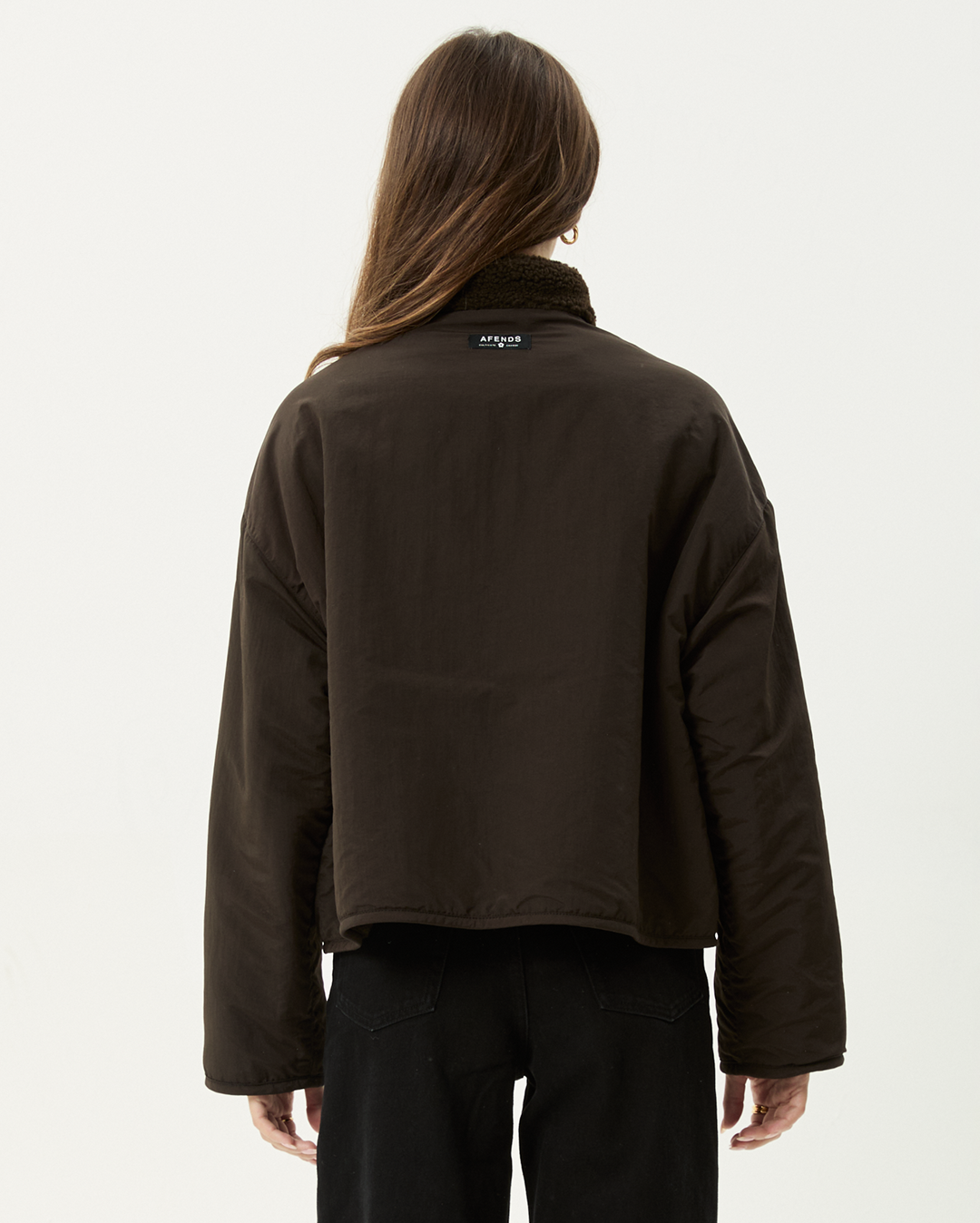 Berlin - Reversible  Polar Fleece Jacket - Coffee - Afends