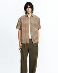 Drop Short Sleeve Shirt - Brown Check by Beach Brains