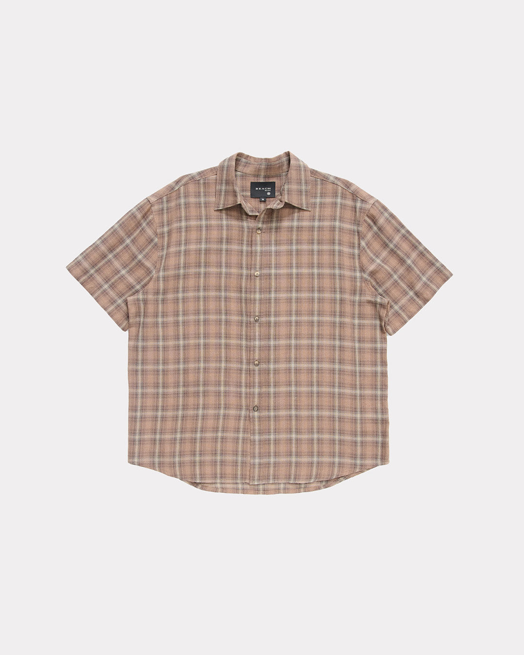 Drop Short Sleeve Shirt - Brown Check