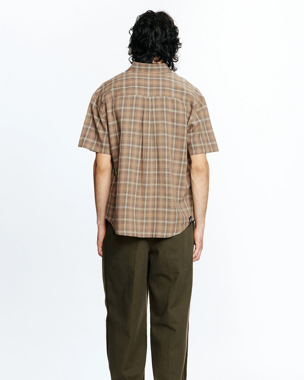 Drop Short Sleeve Shirt - Brown Check