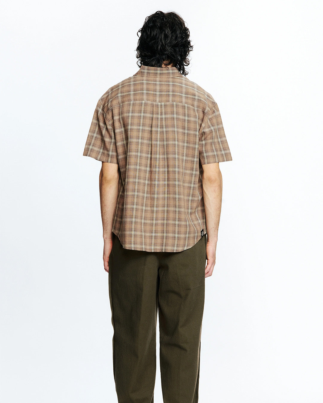 Drop Short Sleeve Shirt - Brown Check