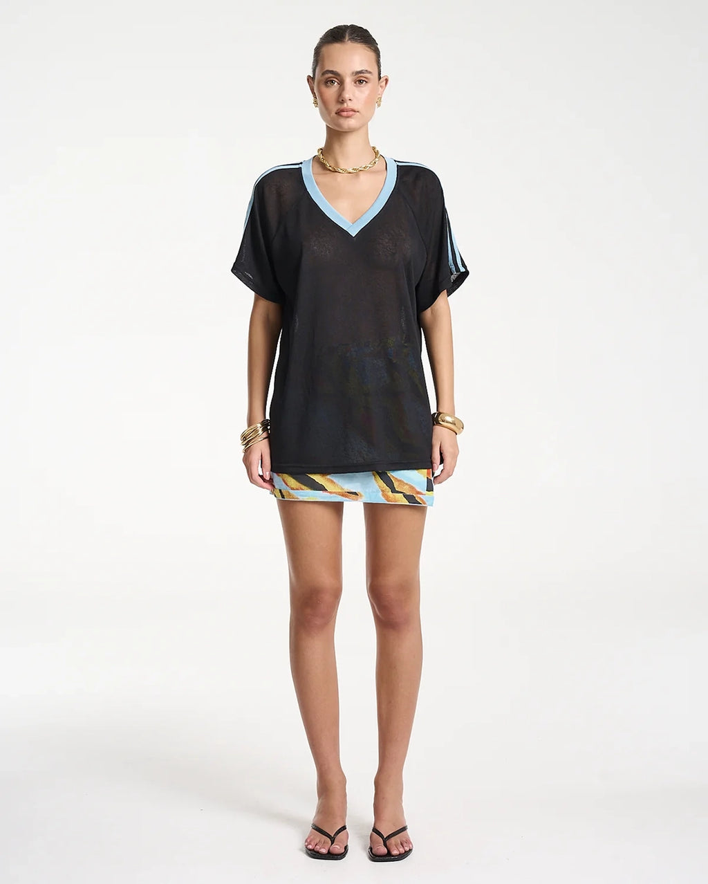 V-Neck Jersey - Black/Blue by Summi Summi - view 3
