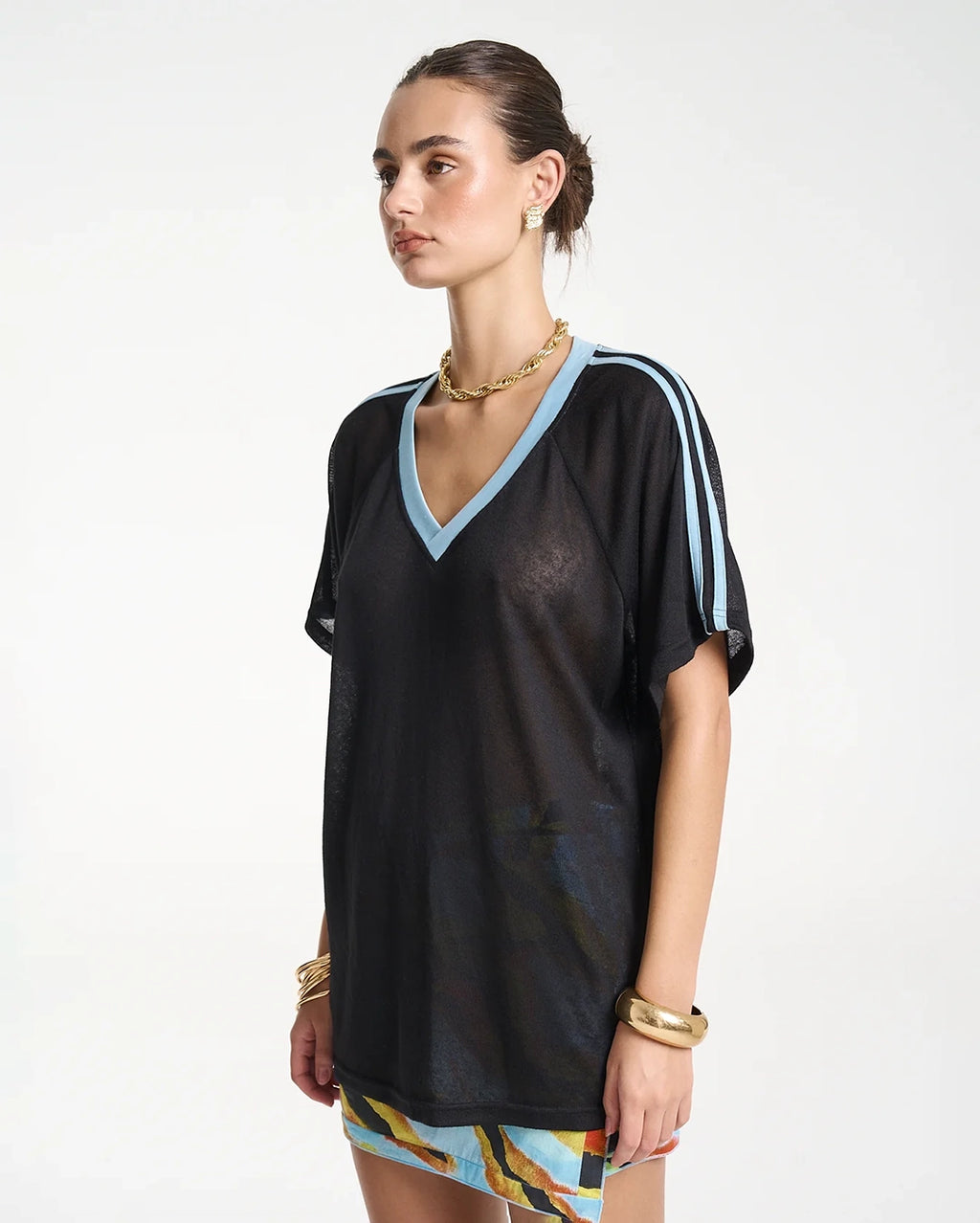 V-Neck Jersey - Black/Blue by Summi Summi - view 4