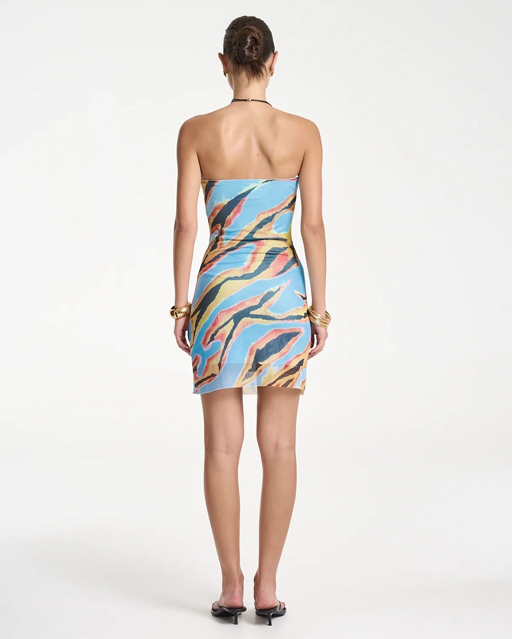 Strapless Mesh Mini Dress - Zanzibar