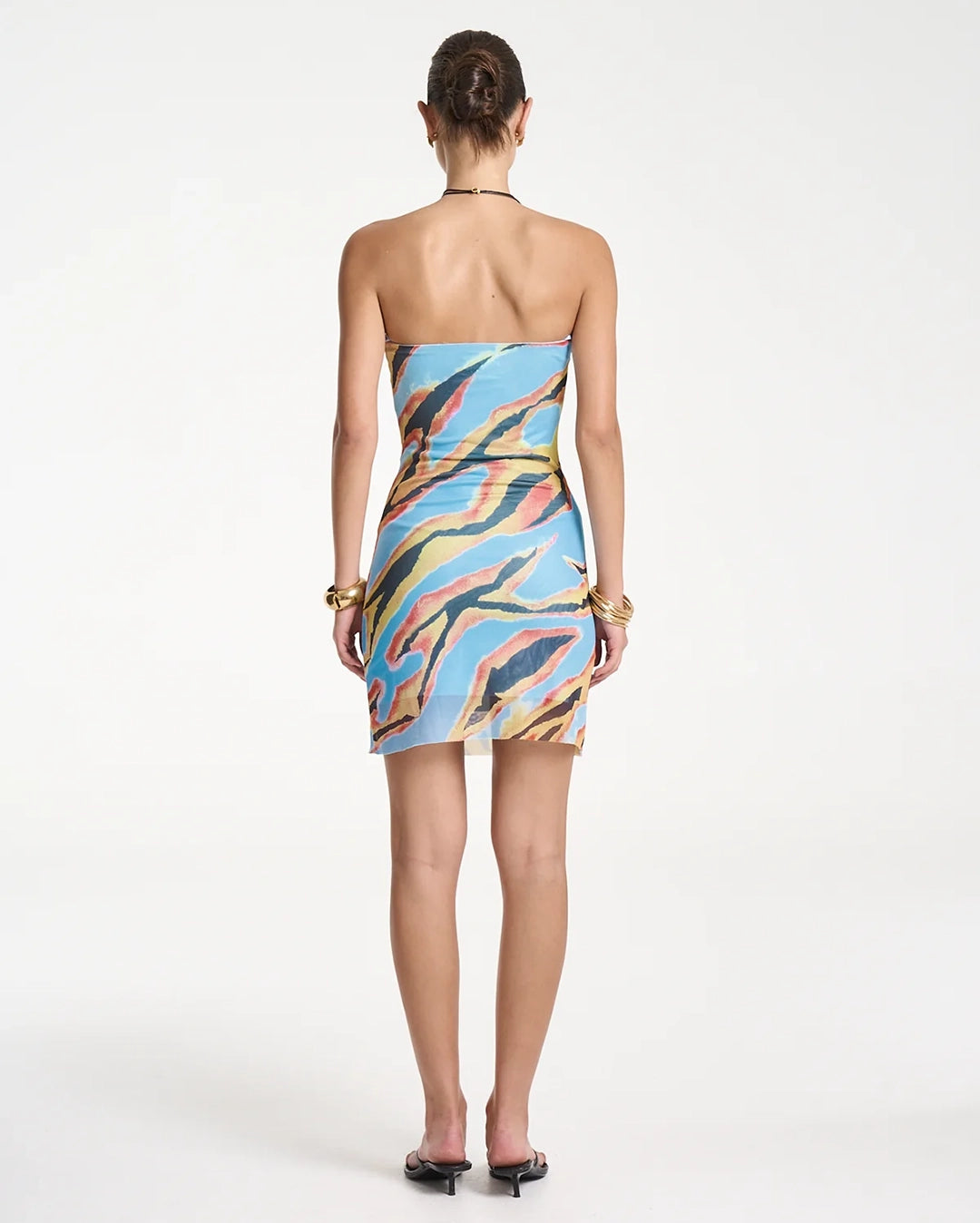 Strapless Mesh Mini Dress - Zanzibar