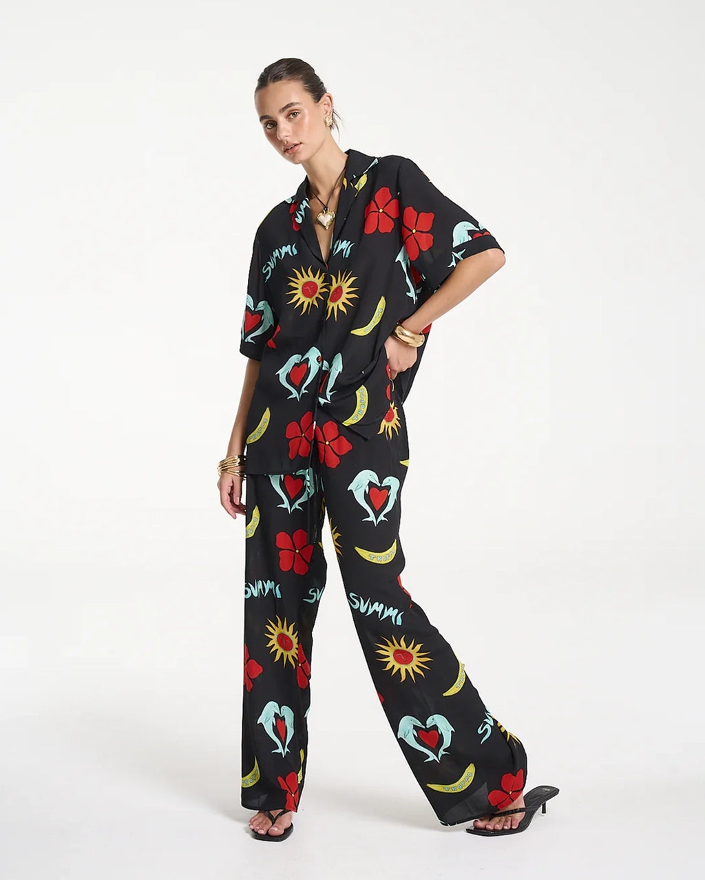 Relaxed Drawstring Pant - Troppo Night by Summi Summi - view 5