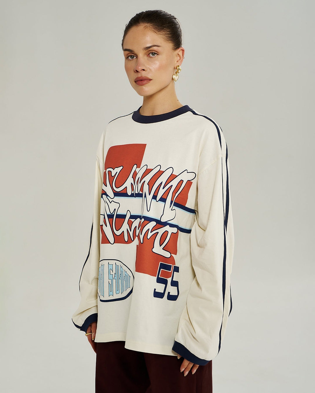 Bleu 55 Long Sleeve Tee - Vintage White - Summi Summi