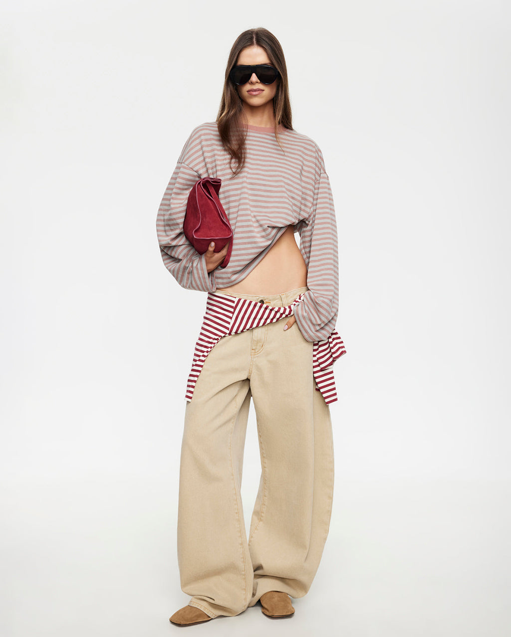 Bloom Long Sleeve Top - Muted Pastels Stripe | Lioness | Wally