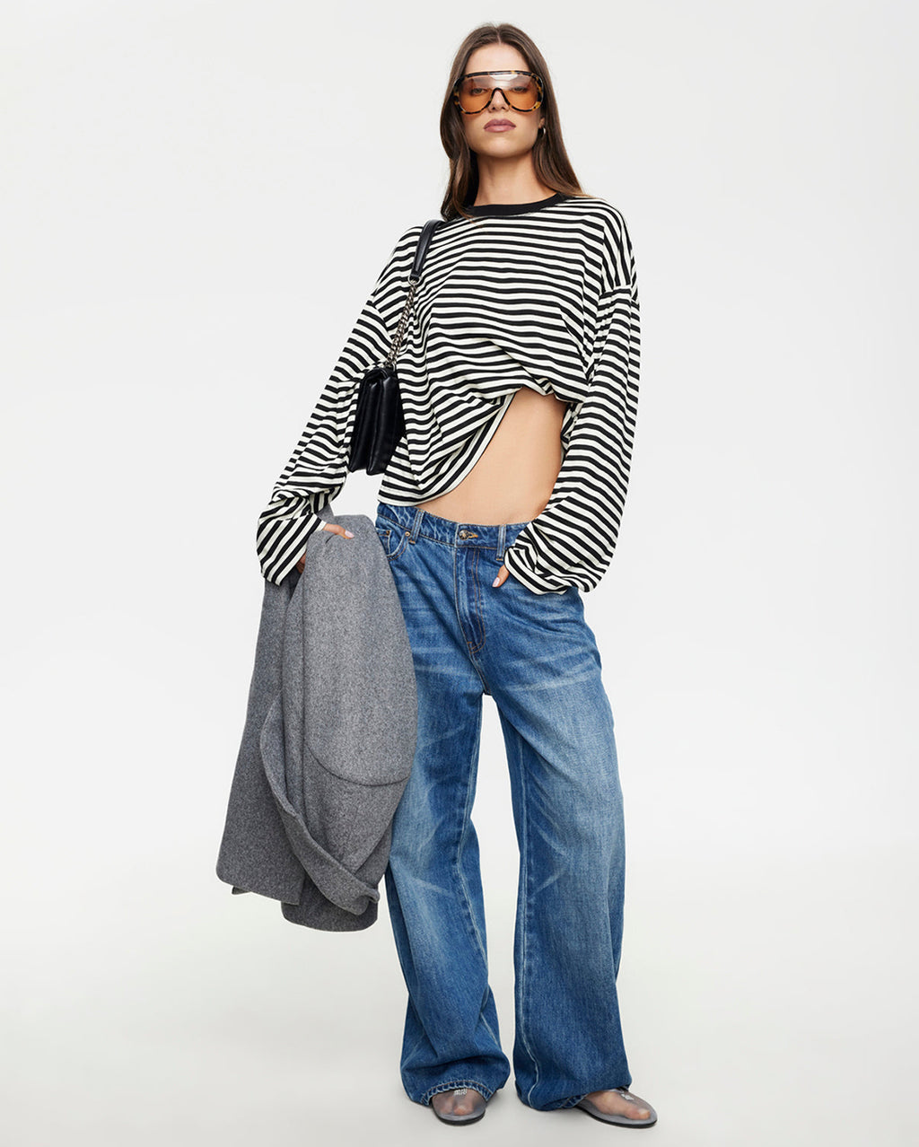 Bloom Long Sleeve Top - Onyx Stripe | Lioness | Wally
