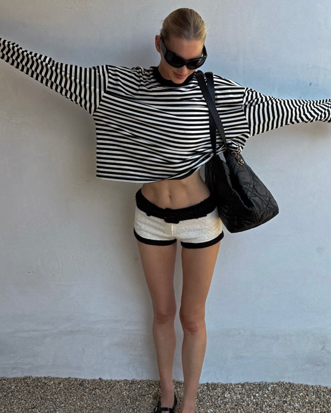 Bloom Long Sleeve Top - Onyx Stripe | Lioness | Wally