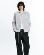 Hold Long Sleeve Shirt - Grey Stripe by Beach Brains - view 3