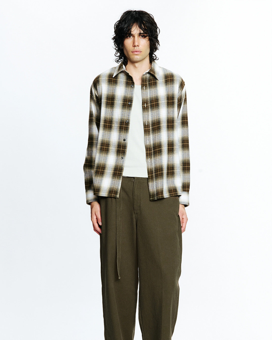 Hold Long Sleeve Shirt - Brown Check