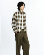 Hold Long Sleeve Shirt - Brown Check by Beach Brains - view 3