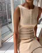 Boucle Knit Mini Dress - Coconut - Zulu and Zephyr