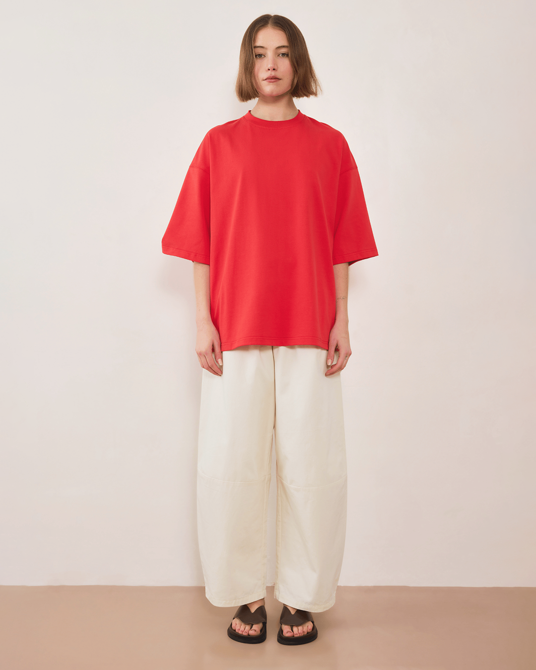 Boundary Double Layer Barrel Pant - Cream - Commonplace Essentials
