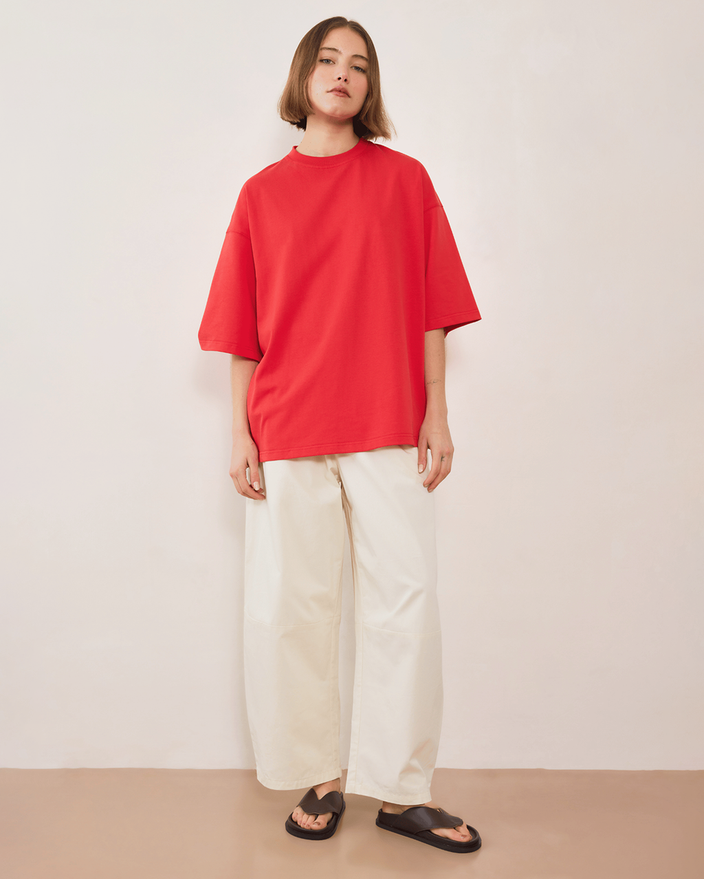 Boundary Double Layer Barrel Pant - Cream - Commonplace Essentials