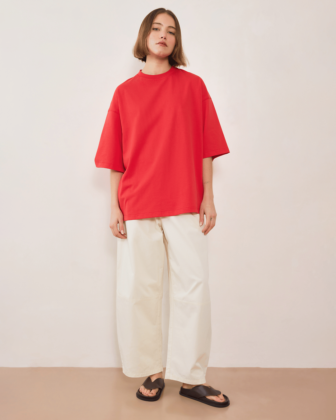 Boundary Double Layer Barrel Pant - Cream - Commonplace Essentials