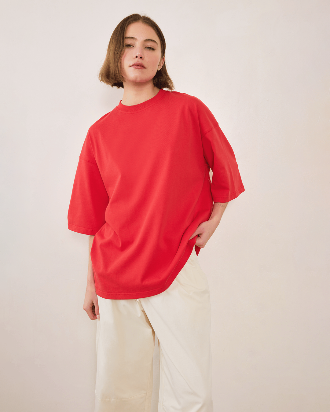Boundary Double Layer Barrel Pant - Cream - Commonplace Essentials